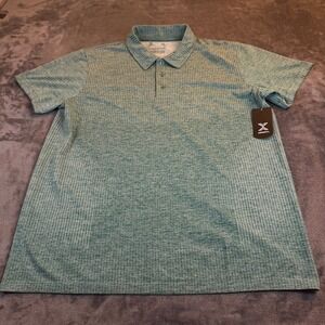 Xersion Train Polo Shirt Green Heather Seamless Breathable Slim Fit Mens XL NWT
